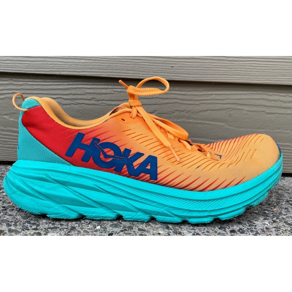 Hoka One One Rincon 3 Mens 9.5D Blazing Orange Fiesta Running Shoes 1119395 BOFT